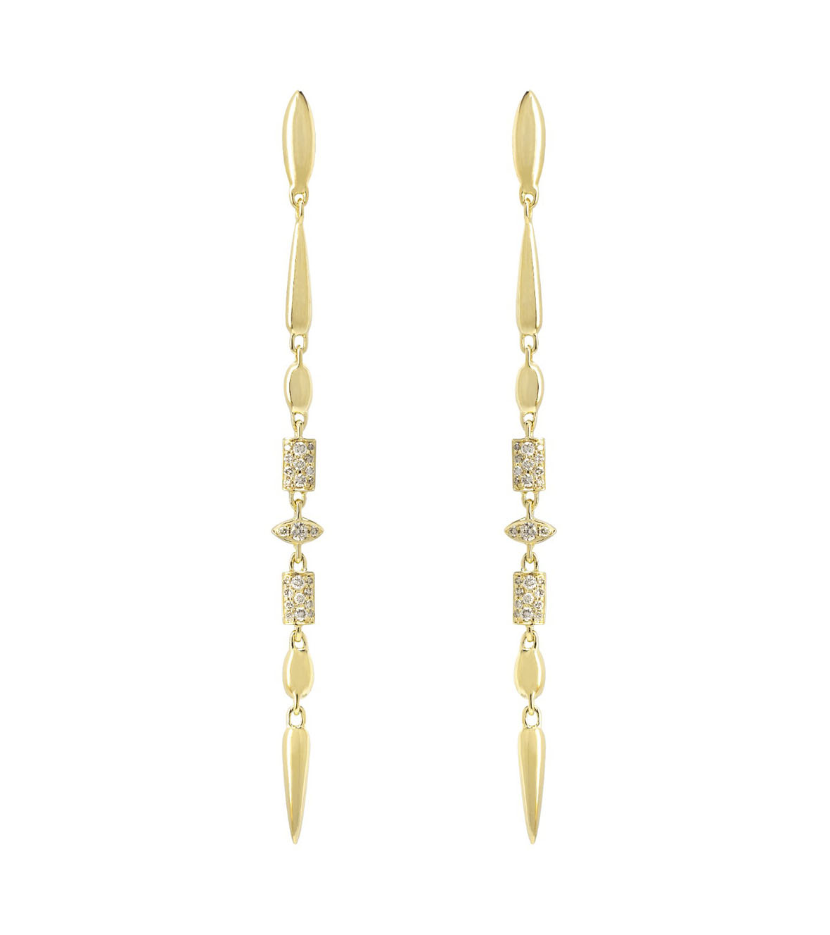 Yellow Gold Earrings with Diamonds 3651 by Etho Maria